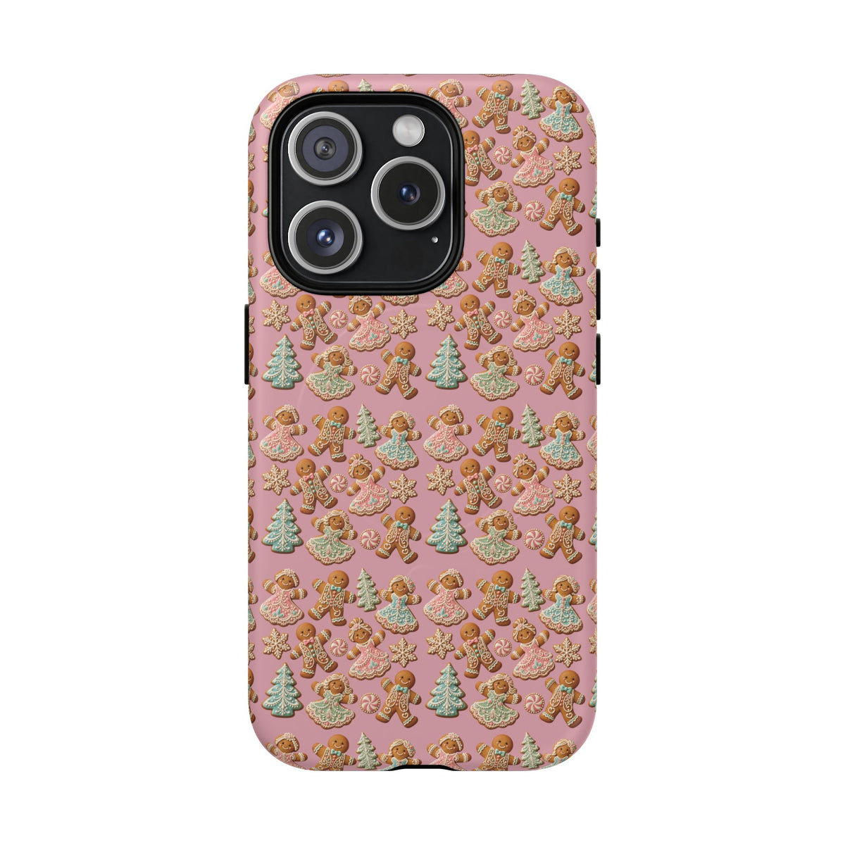 Phone Case — Pink Gingerbread Cookies Pattern Tough Magnetic Case