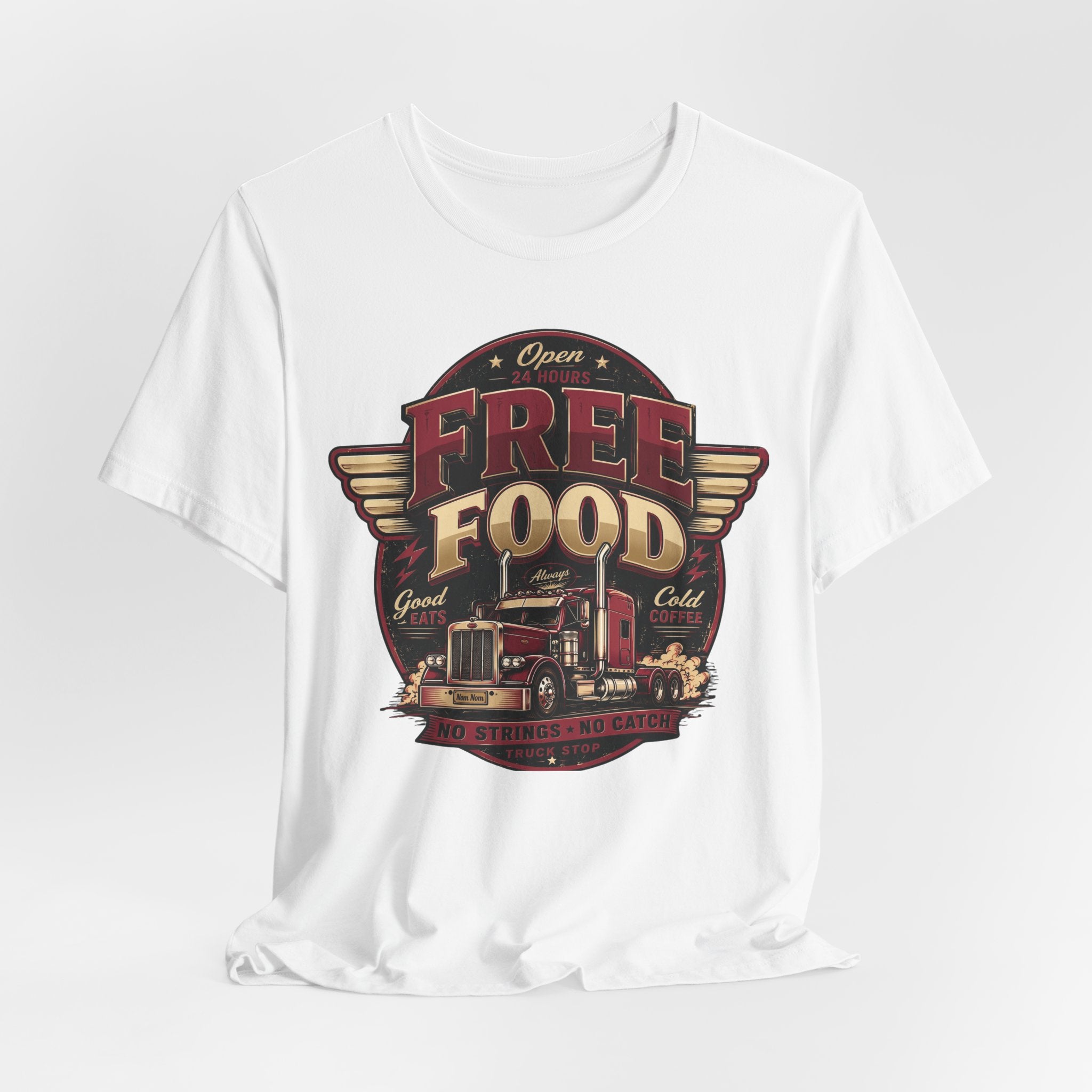 Funny "Free Food" Food Truck T-Shirt Perfect for Dad or Husband