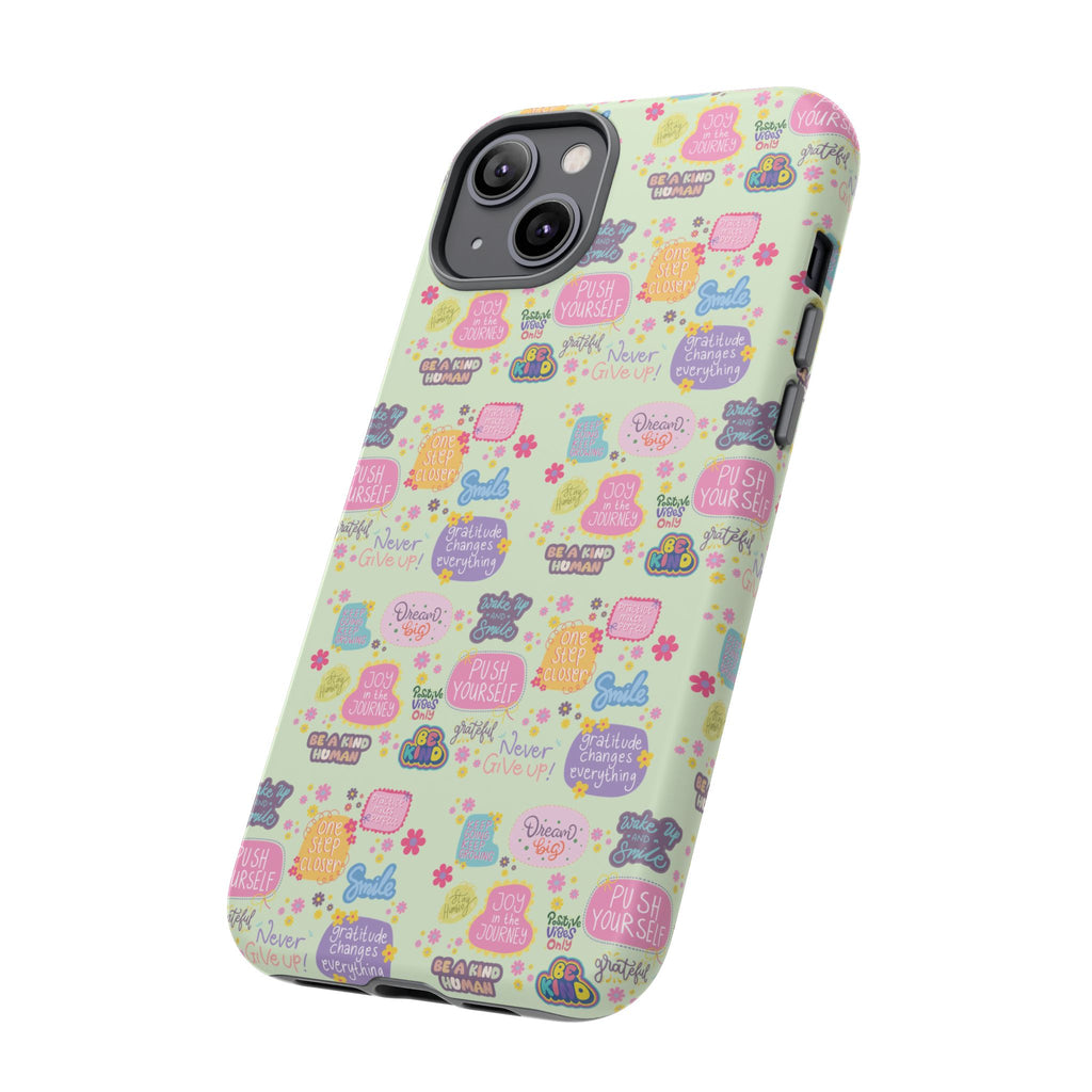 Good Vibes Only Protective Phone Case  Shockproof Slim Aesthetic Motivational Quote Cover, Positive Affirmation Gift for Mom, Teens & Besties | iPhone & Galaxy
