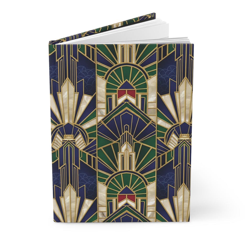 Imperial Art Deco Journal – Gold & Navy Geometric Executive Notebook Perfect Gift