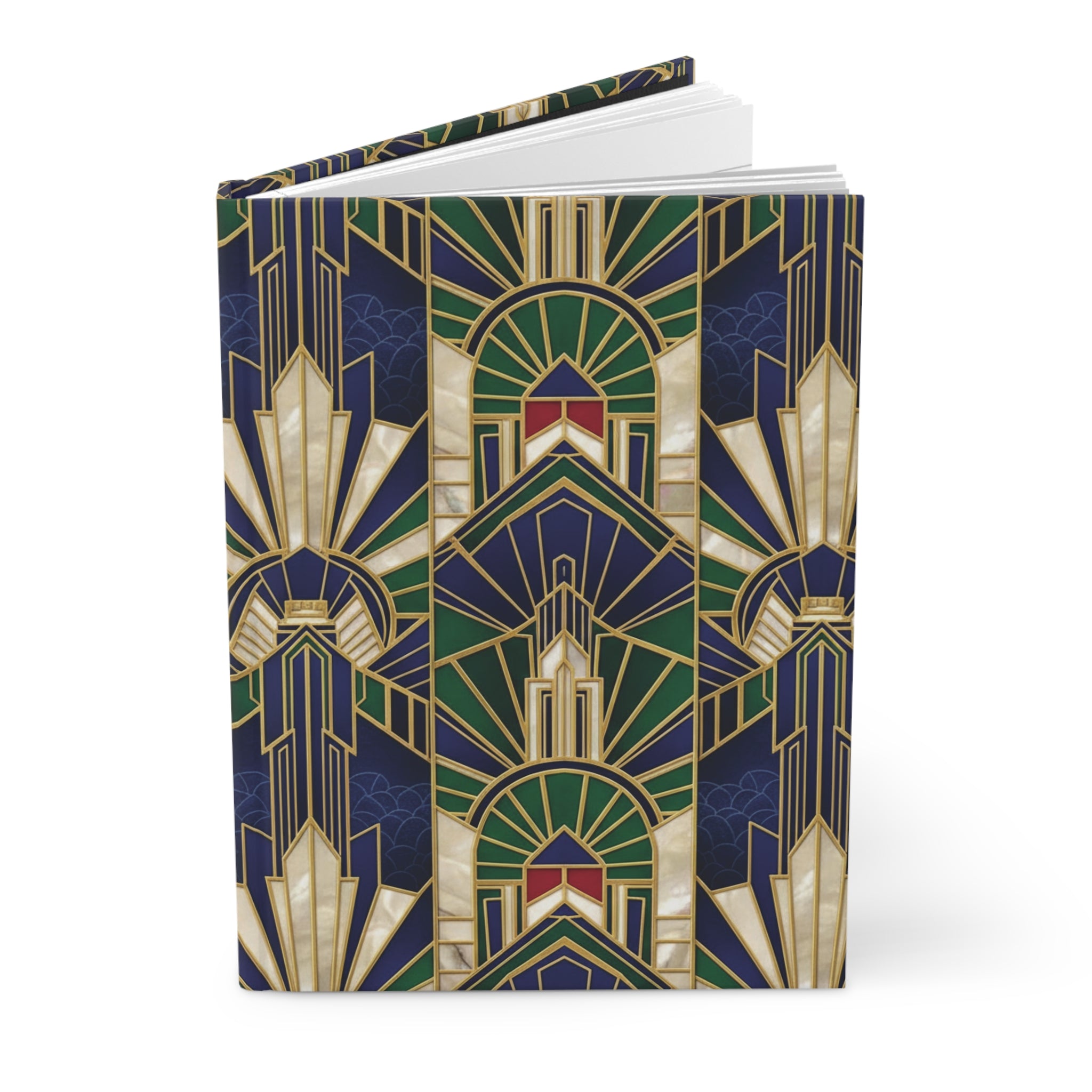 Imperial Art Deco Journal – Gold & Navy Geometric Executive Notebook Perfect Gift
