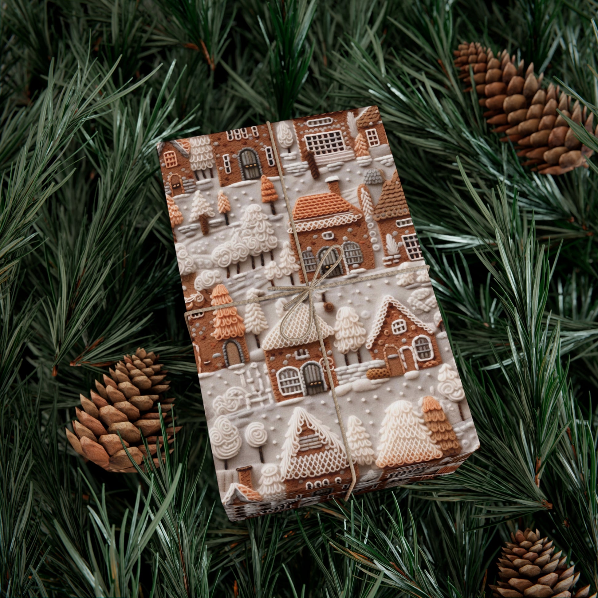Charming Gingerbread House Wrapping Paper - Festive Holiday Design, Premium Quality, 100% Recyclable, Perfect for Christmas Gifts and Special Occasions - MRSBYVALLE