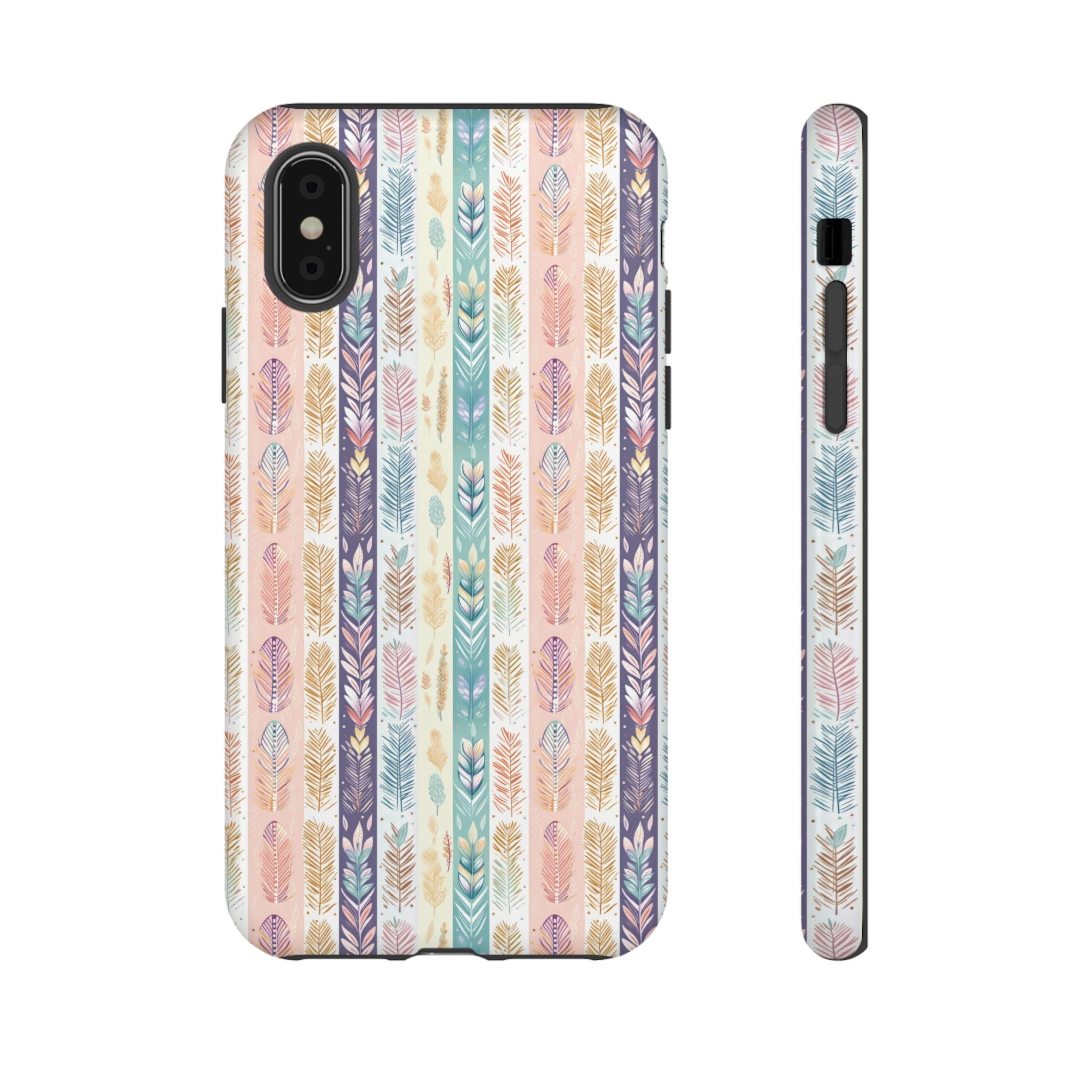 Boho Pastel Feathers Modern Watercolor Abstract Phone Case Compatible with iPhone, Samsung & More - Stylish, Durable Protection with Vibrant Artistic Design Perfect Gift for Her