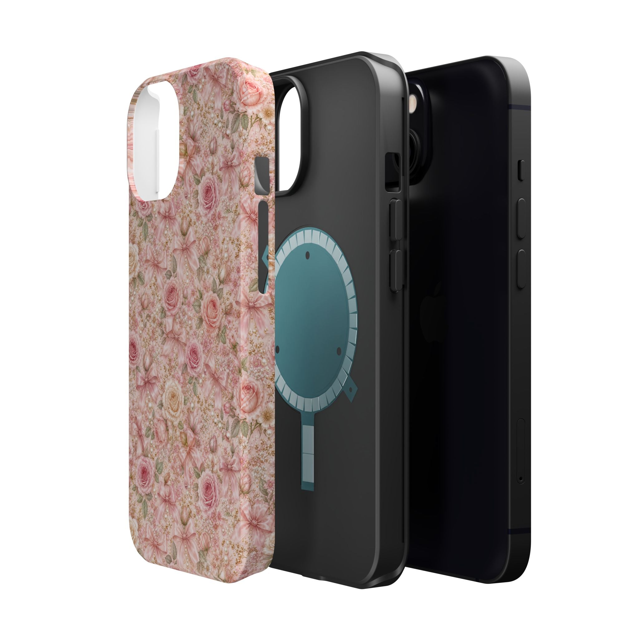 Floral Rose Pattern Magnetic Impact-Resistant Phone Case iPhone and Samsung