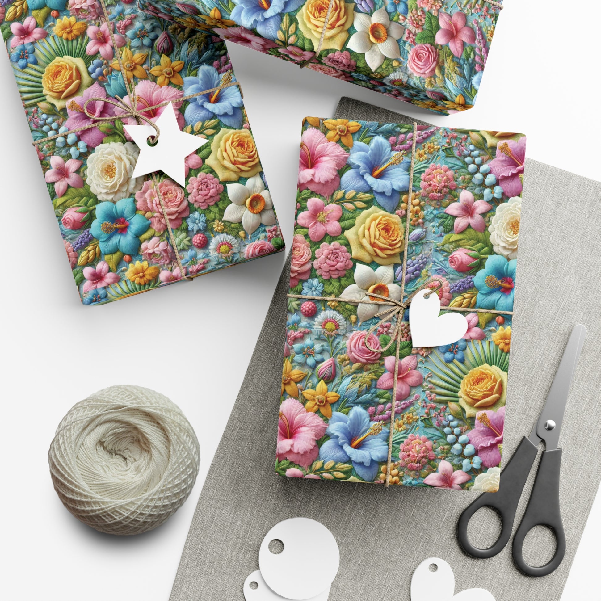 Gift Wrap Pastel Floral Wrapping Paper Elegant Flower Design, Premium Quality Gift Wrap for All Occasions, Beautiful Versatile for Birthdays, Weddings, and More Decor - MRSBYVALLE