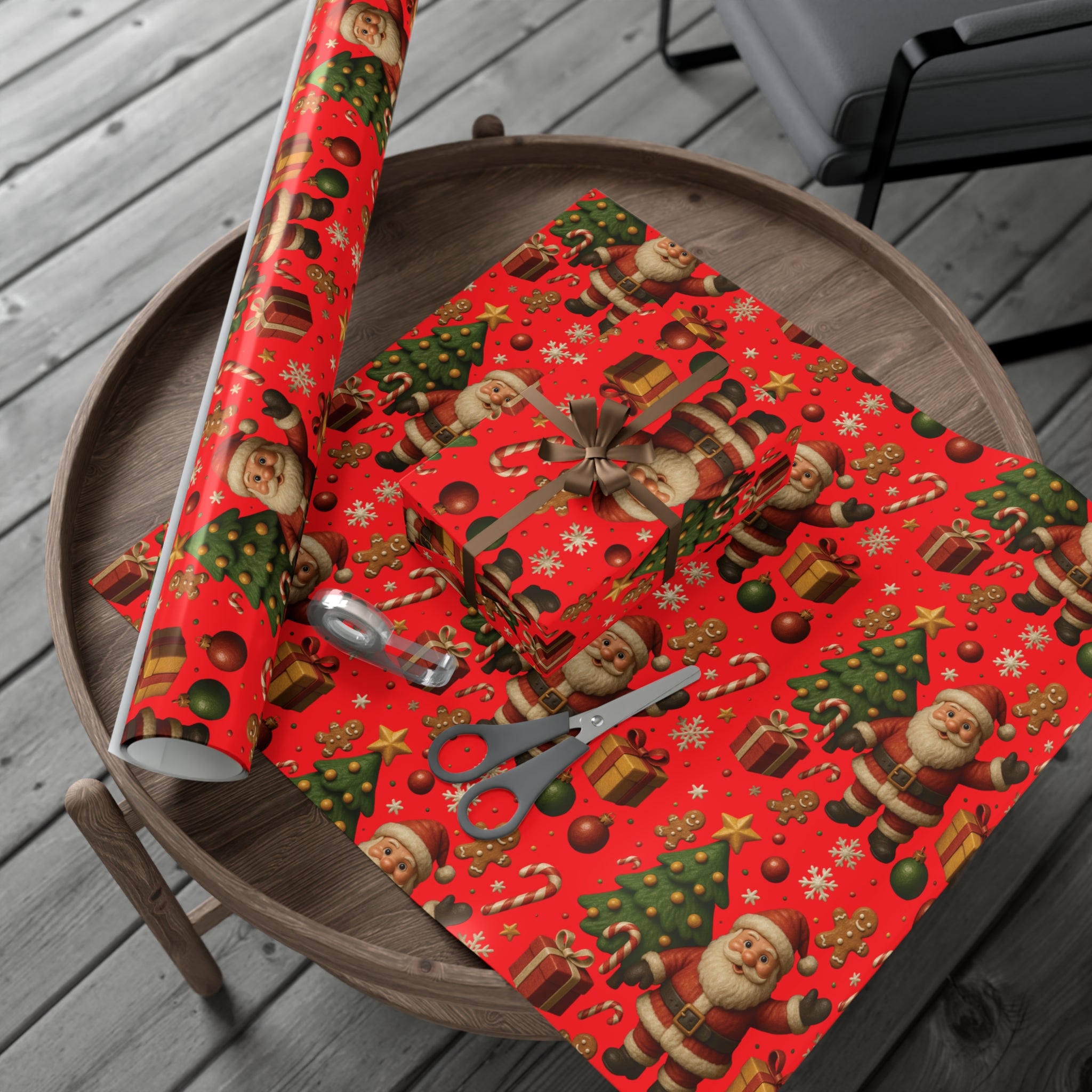 Red Christmas Wrapping Paper Premium Festive Gift Wrap Roll, Classic Holiday Design, Great for Presents, Durable, Vibrant, and Perfect for Seasonal Gifting