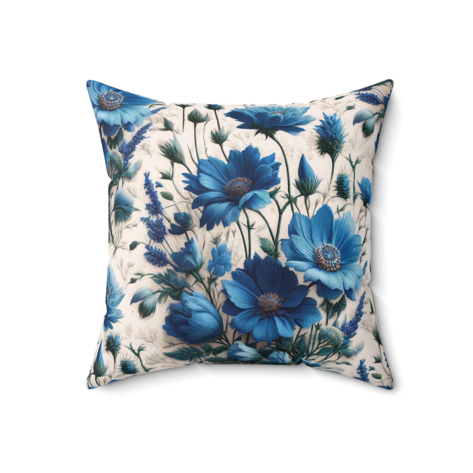 Blue Wildflower Square Pillow Add a Touch of Nature to Your Home Decor | Premium Quality, Soft, and Durable | Perfect for Couch, Bed, or Chair | Elegant Floral Bedrooms, Soft,Pillow Gift New House, Bridal Shower Gift - MRSBYVALLE