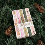 Pastel Brushstroke Floral Wrapping Paper Soft Pink & Peach Illusion Design, Elegant Gift Wrap for Her, Aesthetic Packaging for Birthdays  More Weddings