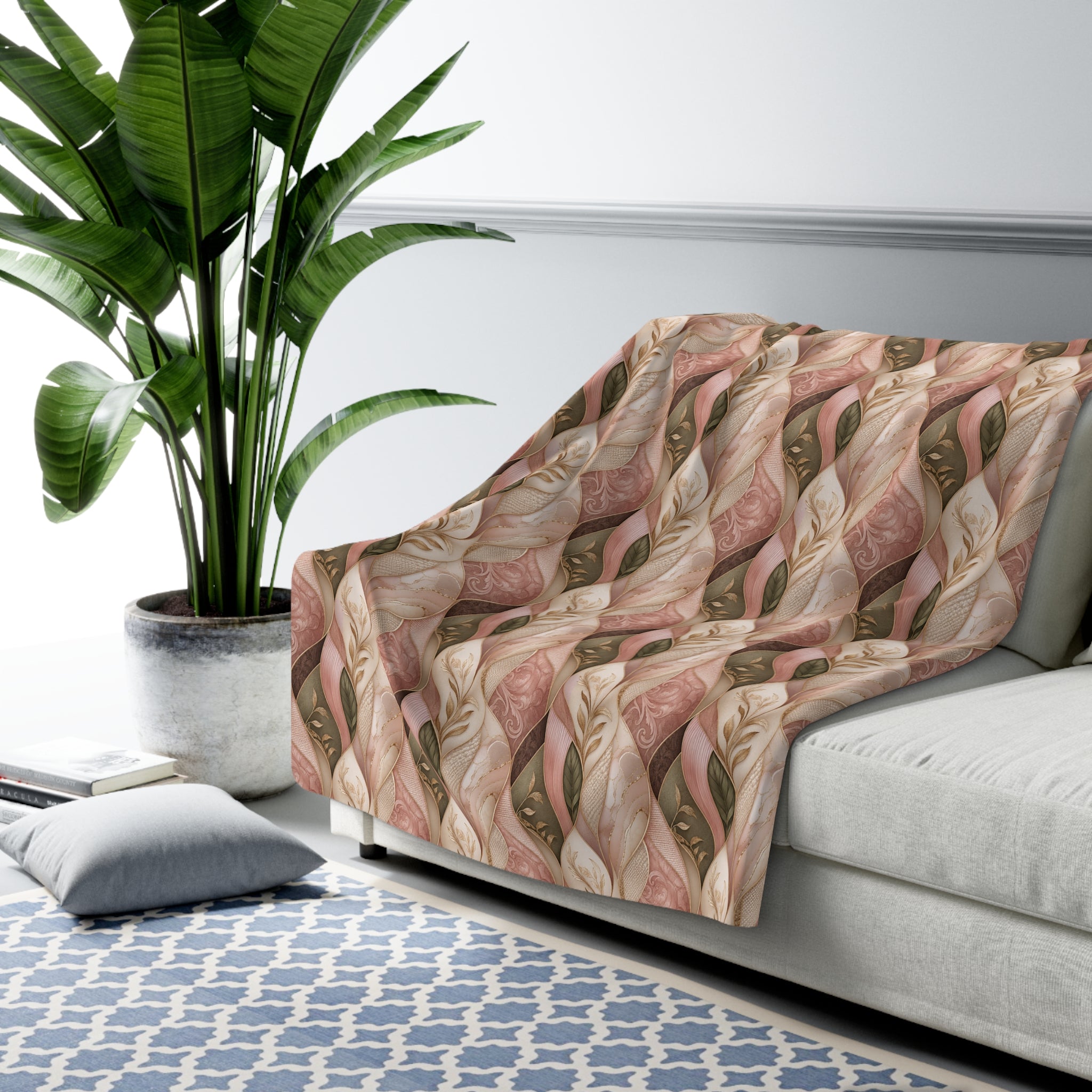 Sherpa Blanket Cozy Pink Knit Cable Pattern Throw Sofa Gift for