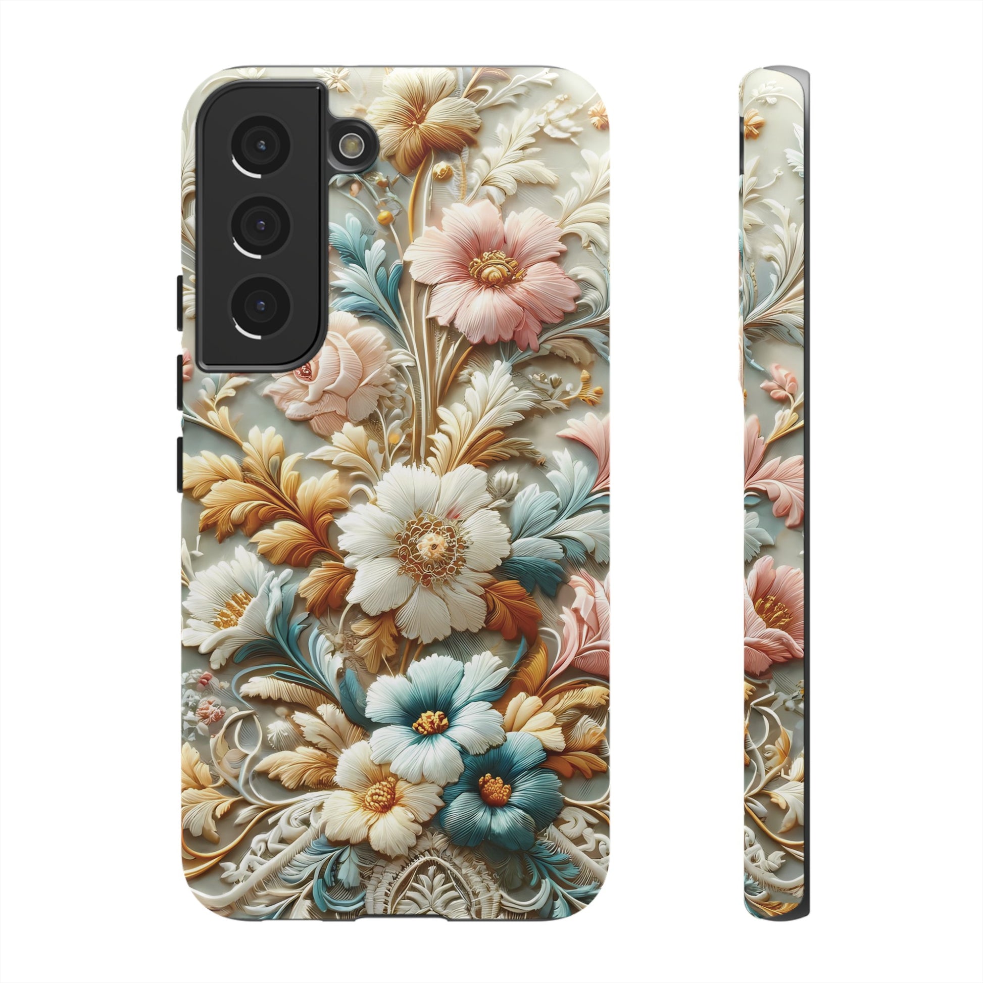 3D Elegant Faux Flowers Phone Case Stylish & Durable for iPhone Samsung Gift iPhone 15, 14, 13 Samsung Pixel Gift for Mom Accessory Gift for Her