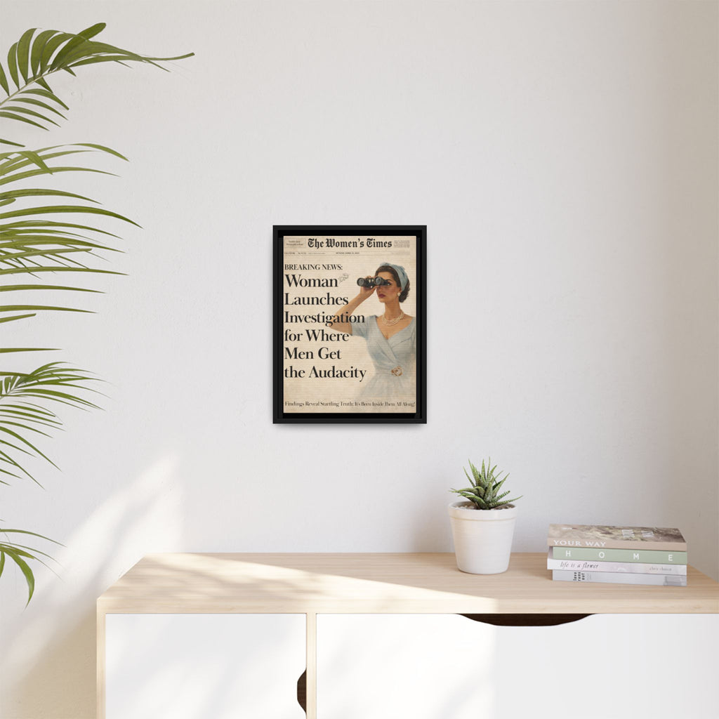 Vintage Funny Women's Retro Art Matte Canvas Framed — Retro Inspirational Wall Art