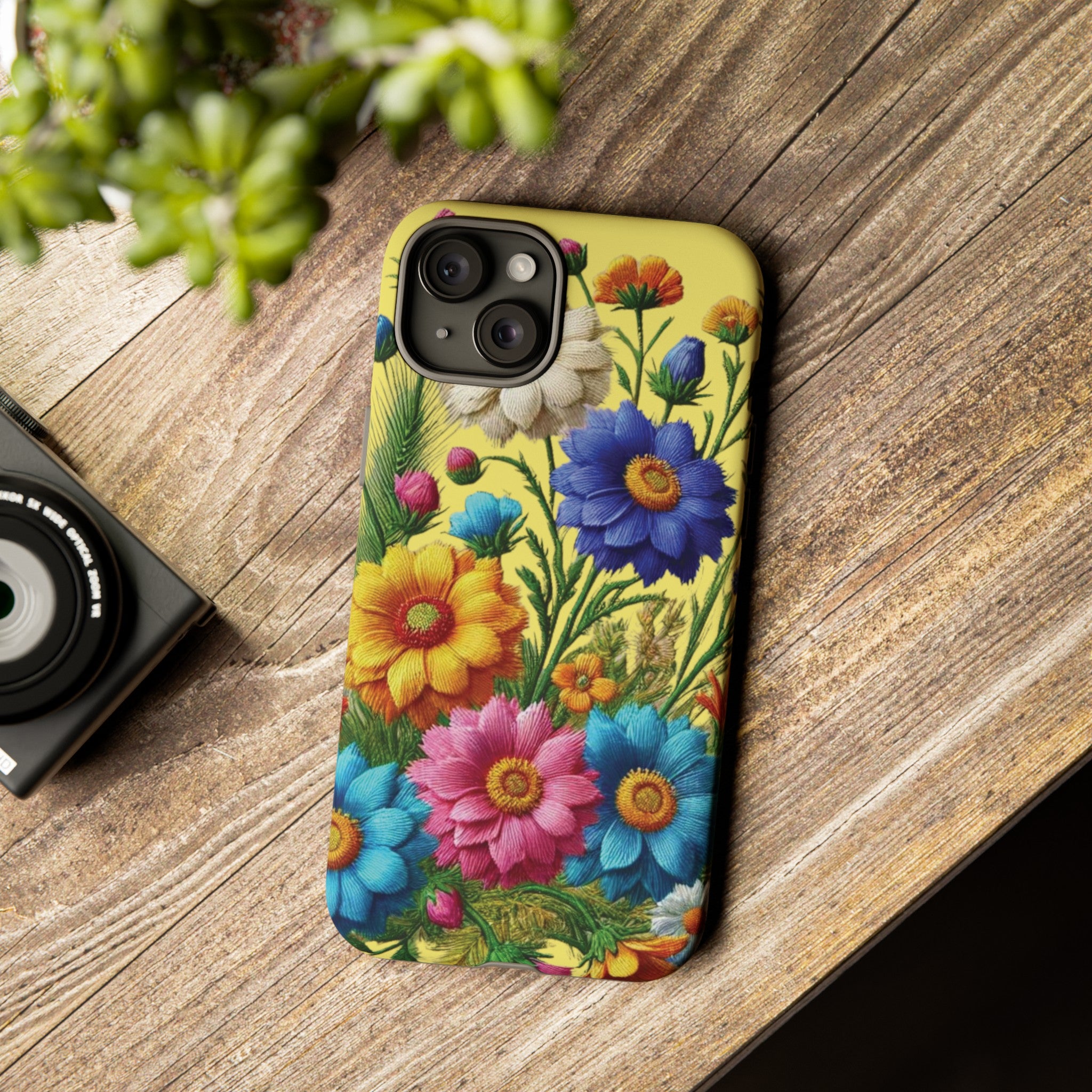 Phone Case Yellow Bright Floral Protective Phone Case Gift for Her Phone 15, Samsung iPhone Samsung  iPhone 15, Samsung iPhone Samsung Accessory Gift for Her