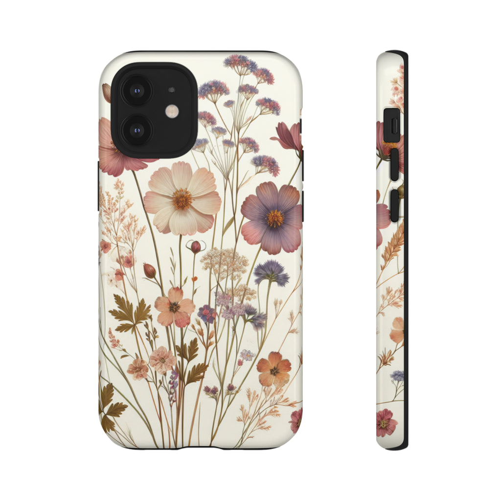 Wildflower Boho Luxury Phone Tough Case Floral Elegant Durable Stylish for Modern Devices iPhone 15, Samsung iPhone Samsung Accessory Gift for Her.