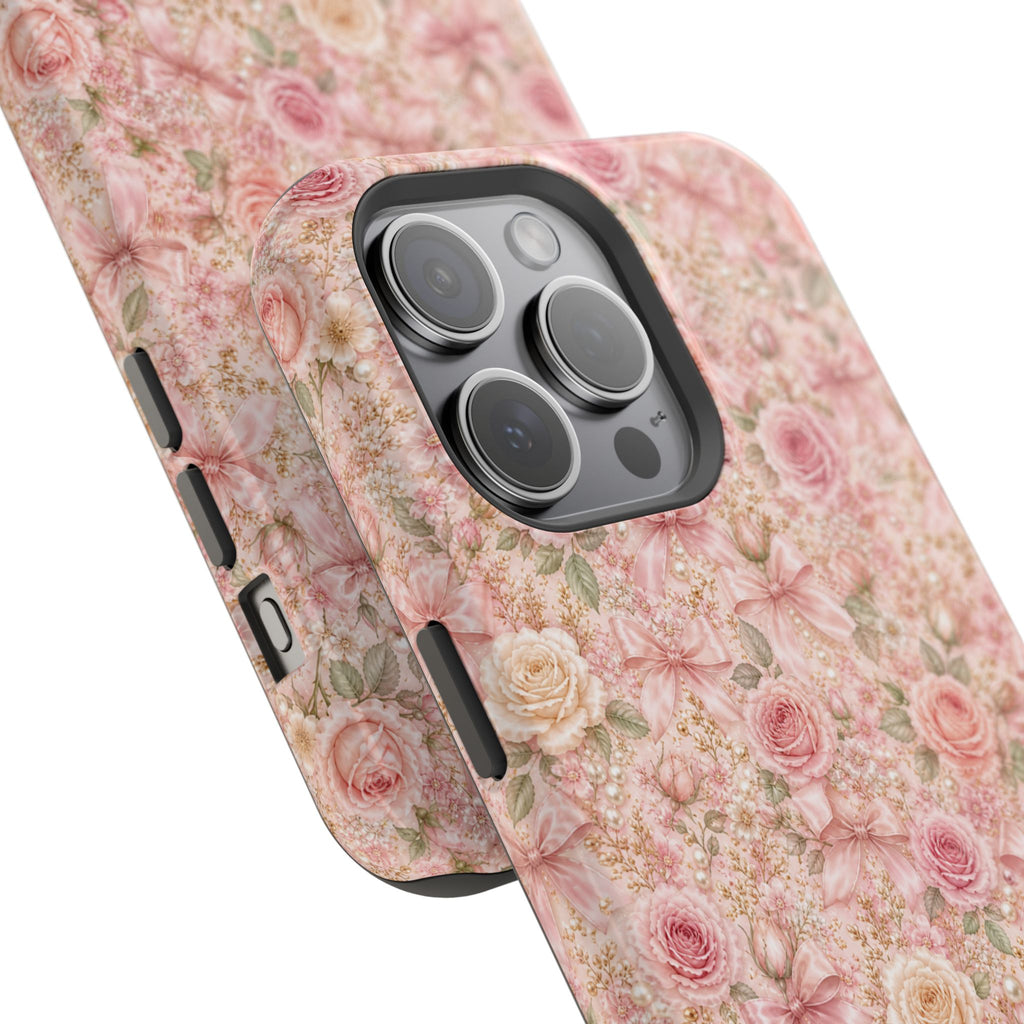 Floral Rose Pattern Magnetic Impact-Resistant Phone Case iPhone and Samsung