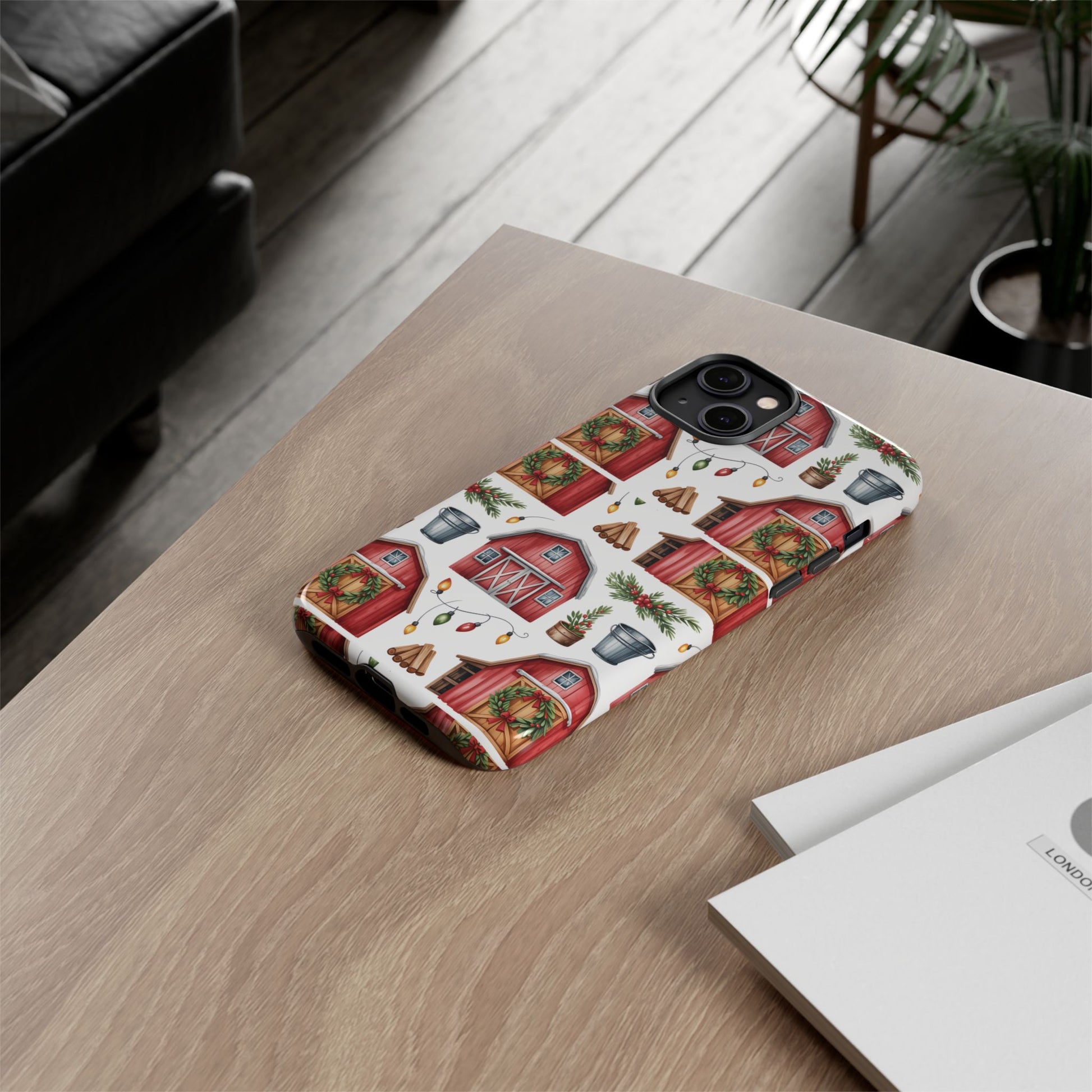 Farmhouse Christmas Design Phone Case - Stylish, Protective Cover for All Models Gift for Mom Accessory Gift for Her