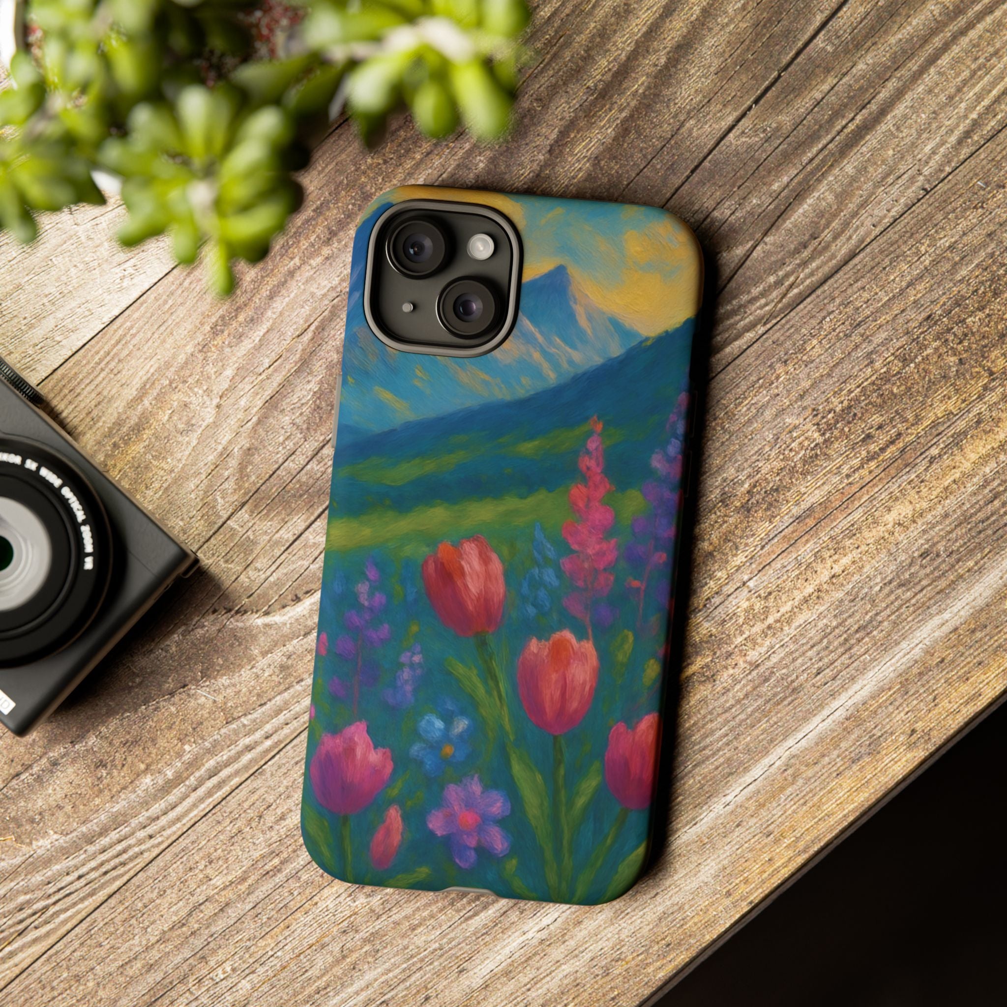 Mountains Wildflowers Phone Case | Vibrant Botanical Floral Design | Nature-Inspired Protective Cover for iPhone & Samsung | Trendy Aesthetic Gift Idea