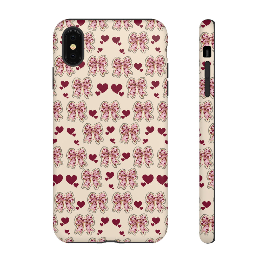 Charming Hearts & Pink Bows Phone Case Stylish & Durable Protection for Your Device | Scratch-Resistant, Slim Fit, and Lightweight Design for Everyday Use for iPhone & Android | Fresh Nature-Inspired Design!