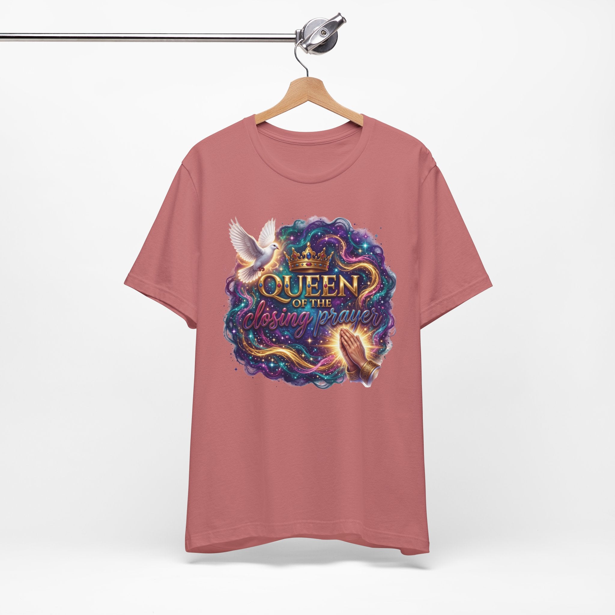 Queen of the Closing Prayer Christian T-Shirt | Funny Church Shirt for Women | Faith-Based Graphic Tee