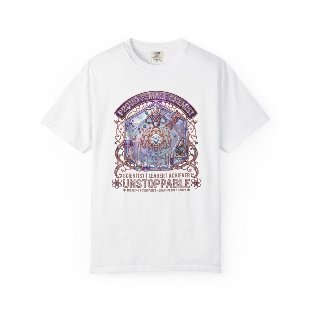 T-Shirt 'Unstoppable' Scientist Leader Achiever Graphic Tee Proud Chemist. Scientist. Leader. Unstoppable. STEM Graphic Tee