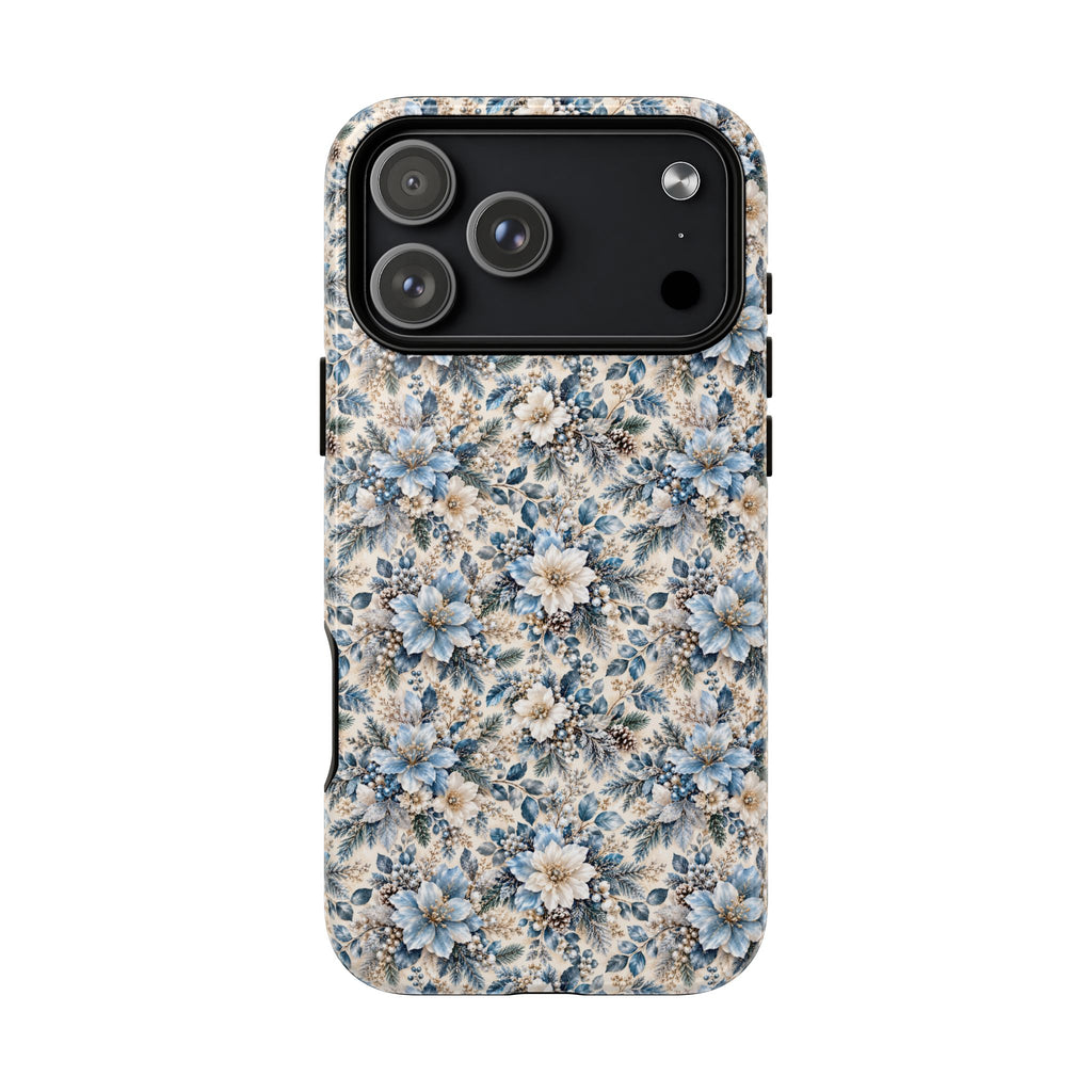 Icy Blue Floral MagSafe Tough Phone Case