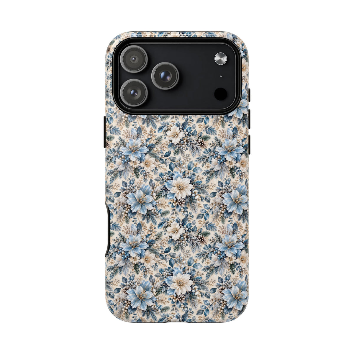 Icy Blue Floral MagSafe Tough Phone Case