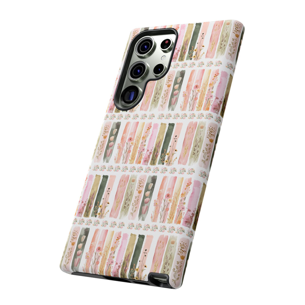 Pastel Brushstroke Floral Phone Case Soft Illusion Flower Design, Aesthetic Protective Cover, Feminine Style, Cute Gift for Her, Fits Most Models