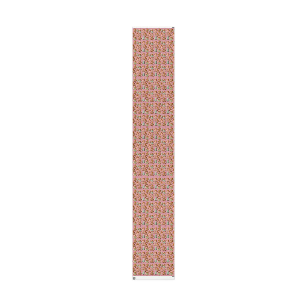 Gingerbread Cookies Pink Wrapping Paper Christmas