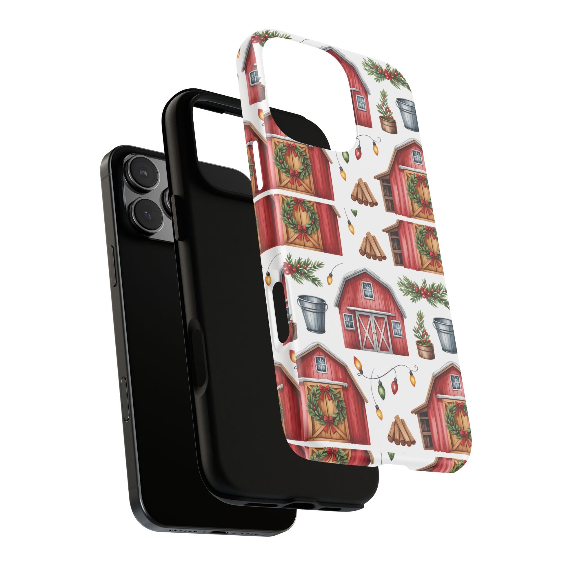 Farmhouse Christmas Design Phone Case - Stylish, Protective Cover for All Models Gift for Mom Accessory Gift for Her