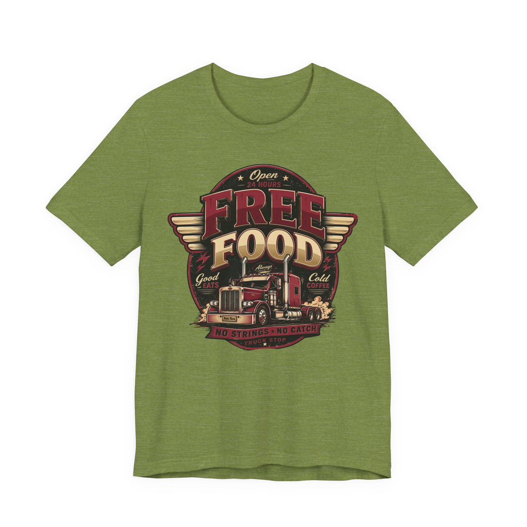 Funny "Free Food" Food Truck T-Shirt Perfect for Dad or Husband