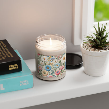 New House Pastel Floral Candle Perfect for Relaxation Home Ambiance Scented Soy Candle, 9oz, Wedding, Bridal Shower, Mother's Day Gift Housewarming Gift.