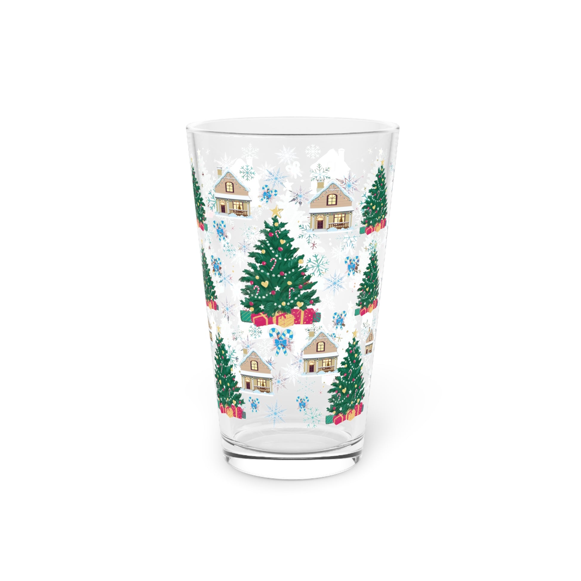 Christmas Trees 16oz Pint Glass Modern Style for Cocktails, Mocktails, Beer, and Water Perfect for Every Occasion Mother's Day Party Drinkware, Housewarming Perfect Gift Party Drinkware, Cocktail, Wedding Perfect for Parties - MRSBYVALLE
