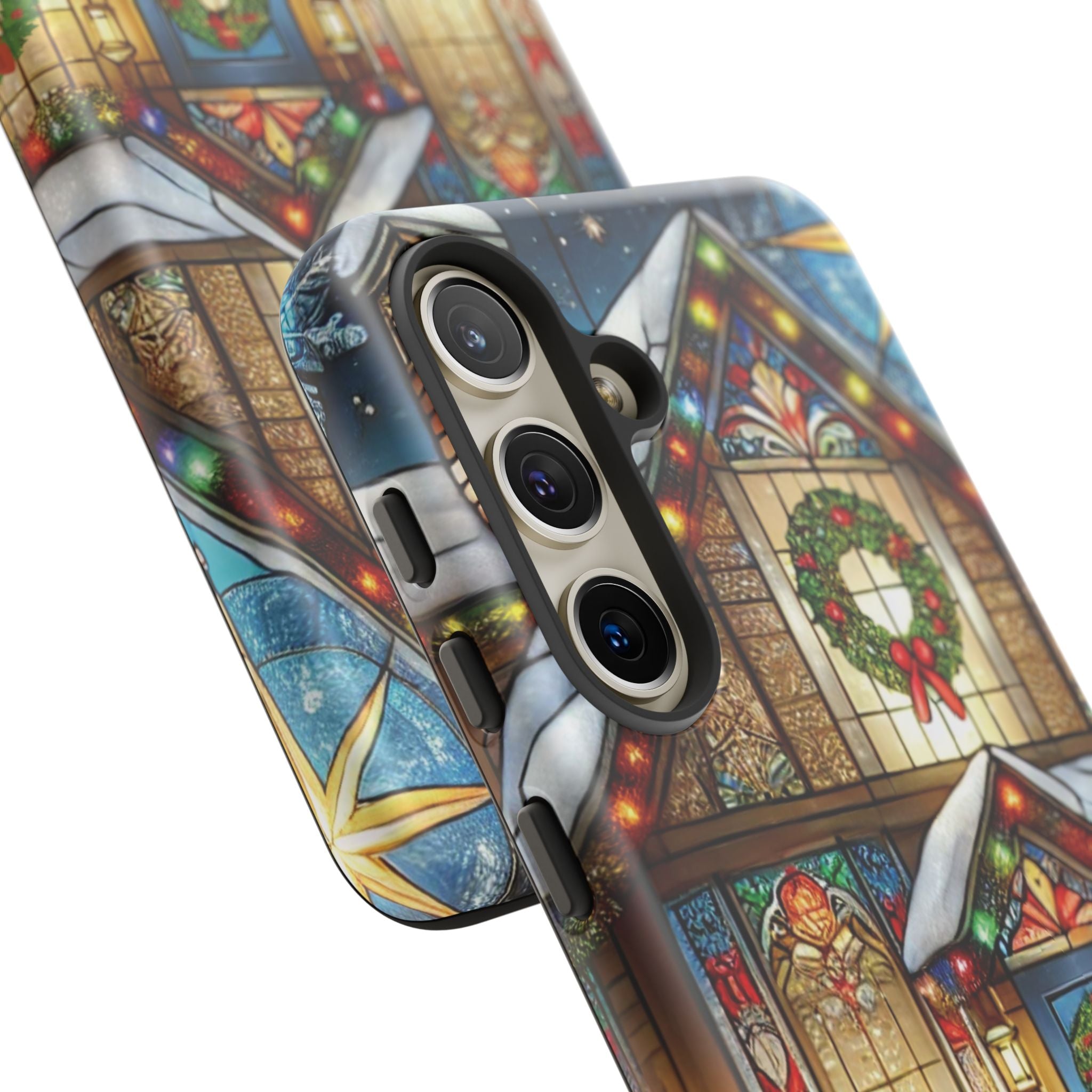 Phone Case - Stain Glass Christmas Unique Holiday Protection Gift for Her