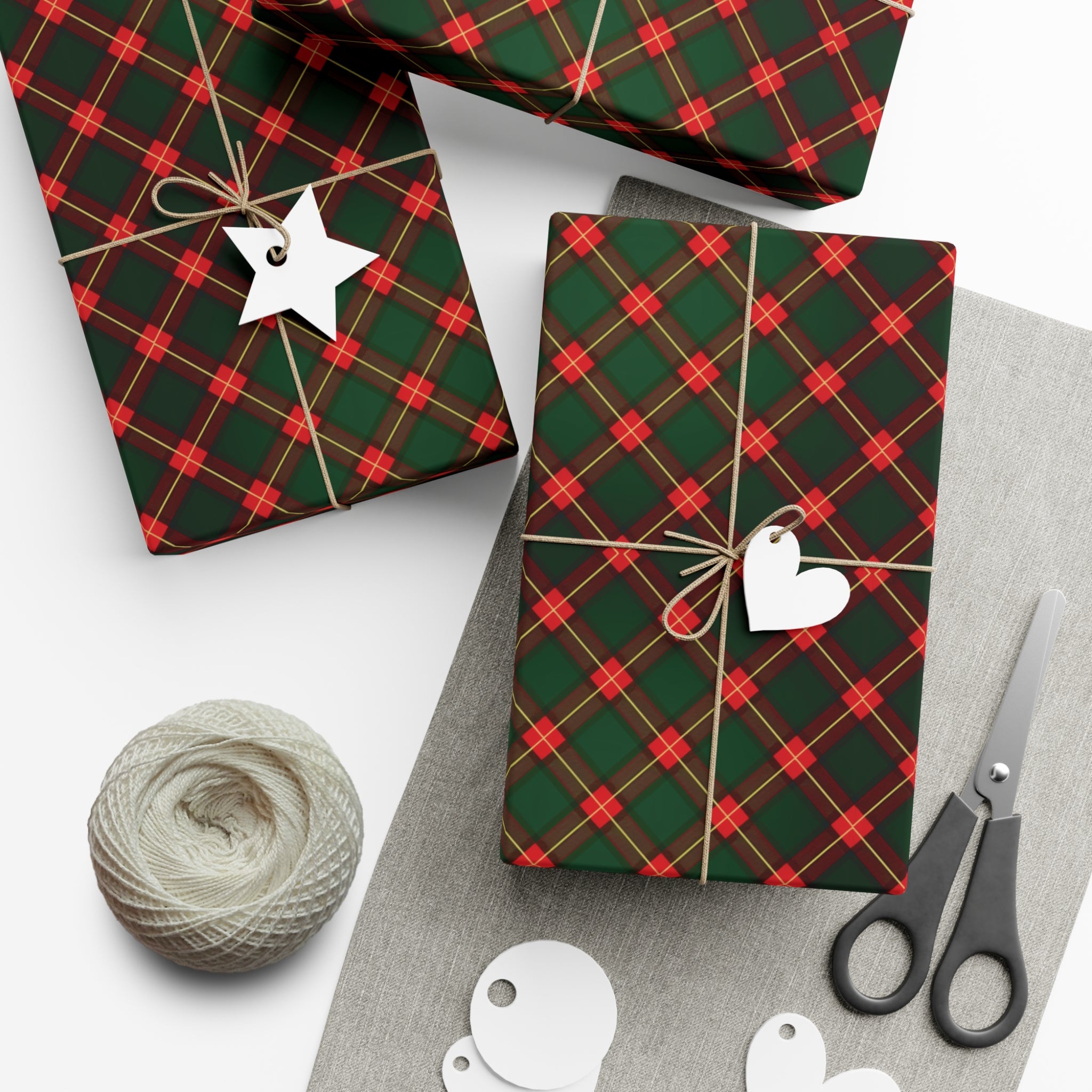 Festive Red & Green Plaid Wrapping Paper - Classic Holiday Gift Wrap for Christmas Presents, Adds Seasonal Charm, Premium Quality Wrapping for All Gifts - MRSBYVALLE