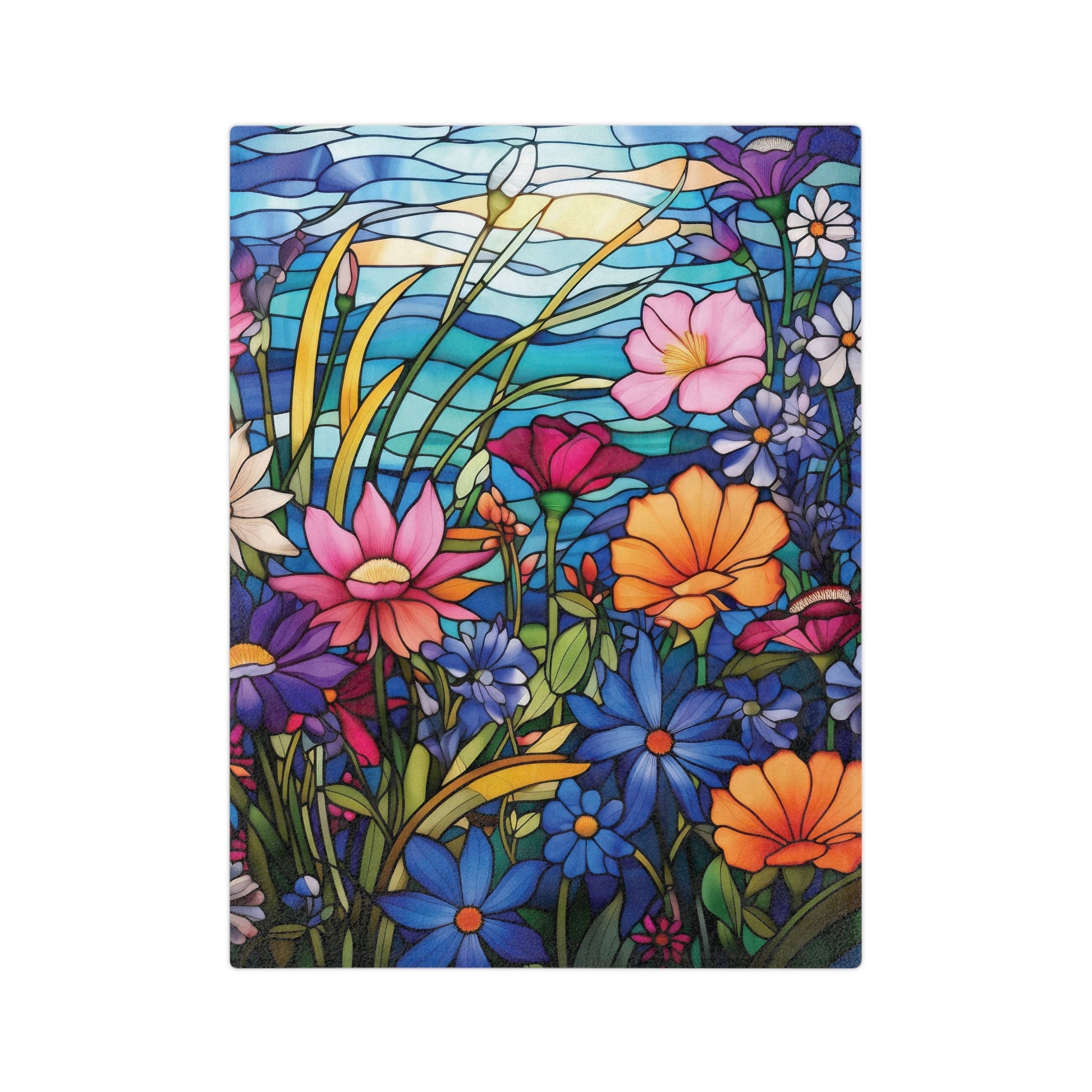 Wildflowers Stain Glass Illusion Minky Blanket Throw Ultra-Soft Minky Blanket Cozy Comfort Blanket Elegant Home Decor Plush Microfiber for Maximum Comfort Blanket, Perfect for Snuggling Decor, Cozy All-Season Warmth, Housewarming Gift Throw - MRSBYVALLE