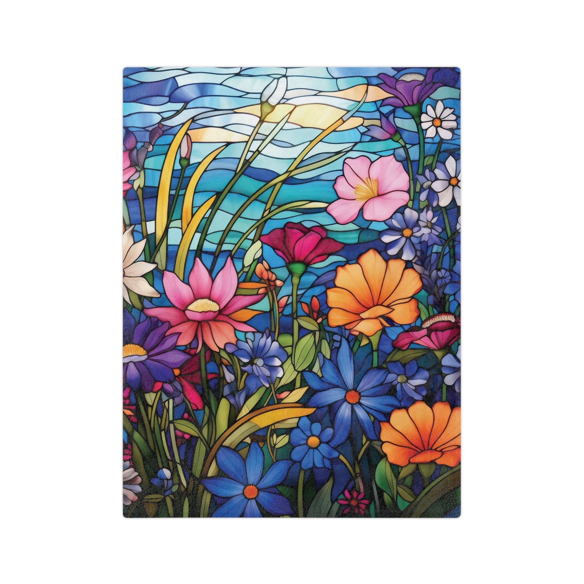 Wildflowers Stain Glass Illusion Minky Blanket Throw Ultra-Soft Minky Blanket Cozy Comfort Blanket Elegant Home Decor Plush Microfiber for Maximum Comfort Blanket, Perfect for Snuggling Decor, Cozy All-Season Warmth, Housewarming Gift Throw - MRSBYVALLE