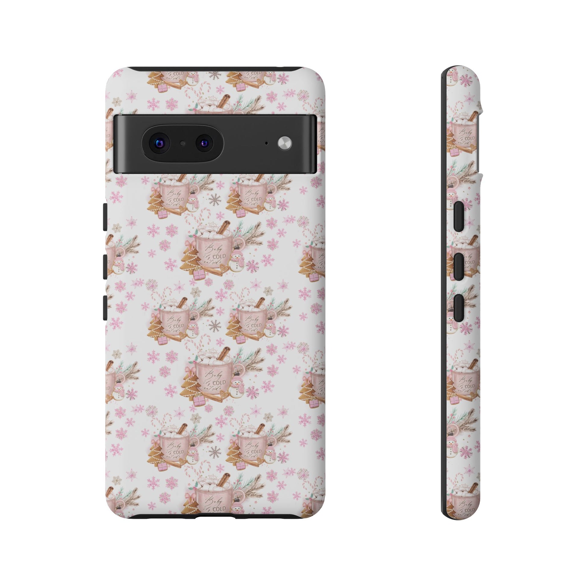 Baby it's Cold Outside Pink and White Phone Case Unique Holiday Protection for Your Device | Stylish & Durable Cover Gift for Her Phone 15, Samsung iPhone Samsung Accessory Gift for Her