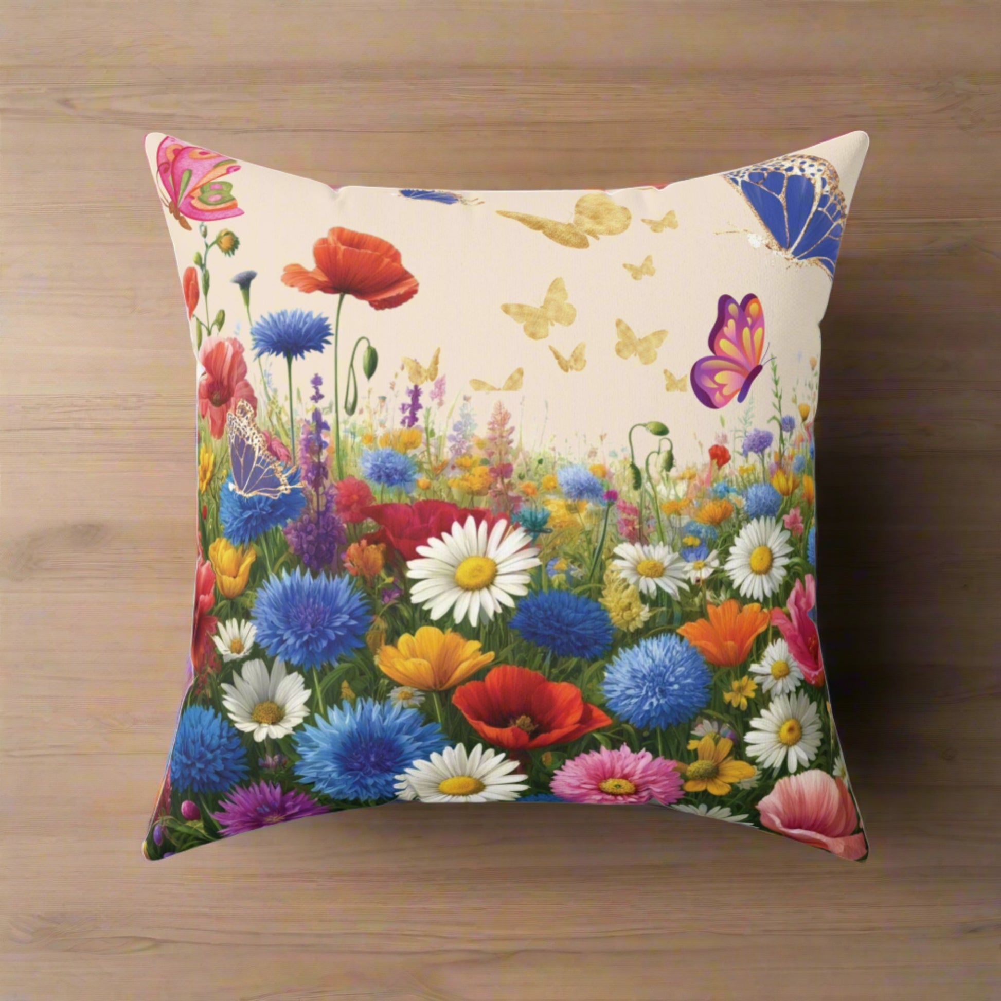 Bright Wildflowers Square Pillow Add a Touch of Nature to Your Home Decor | Premium Quality, Soft, and Durable | Perfect for Couch, Bed, or Chair | Elegant Floral Bedrooms, Soft,Pillow Gift New House, Bridal Shower Gift - MRSBYVALLE