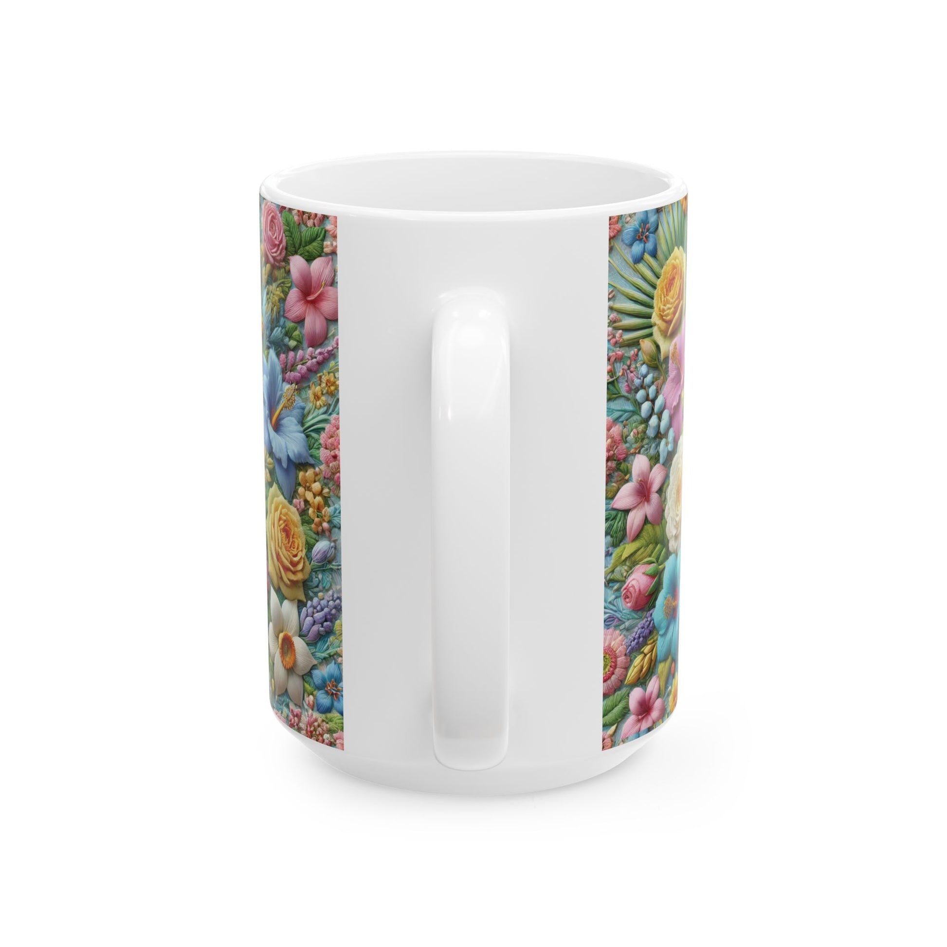Pastel Floral Ceramic Mug – Elevate Your Sip with Spiritual Style, Available in 11oz & 15oz, Ideal for Coffee, Tea, or Hot Chocolate Moments That Inspire Gift for Mom - MRSBYVALLE