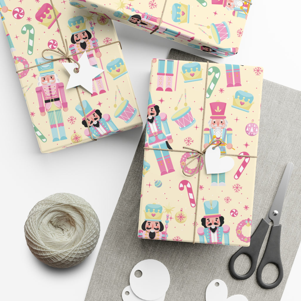 Yellow Festive Nutcracker Wrapping Paper | Vibrant Holiday Gift Wrap with Classic Nutcracker Design | Perfect for Christmas Presents Gifts Moms - MRSBYVALLE