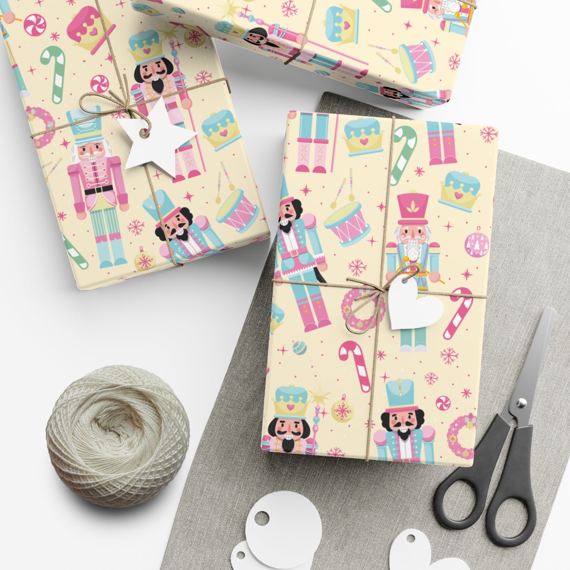 Yellow Festive Nutcracker Wrapping Paper | Vibrant Holiday Gift Wrap with Classic Nutcracker Design | Perfect for Christmas Presents Gifts Moms - MRSBYVALLE