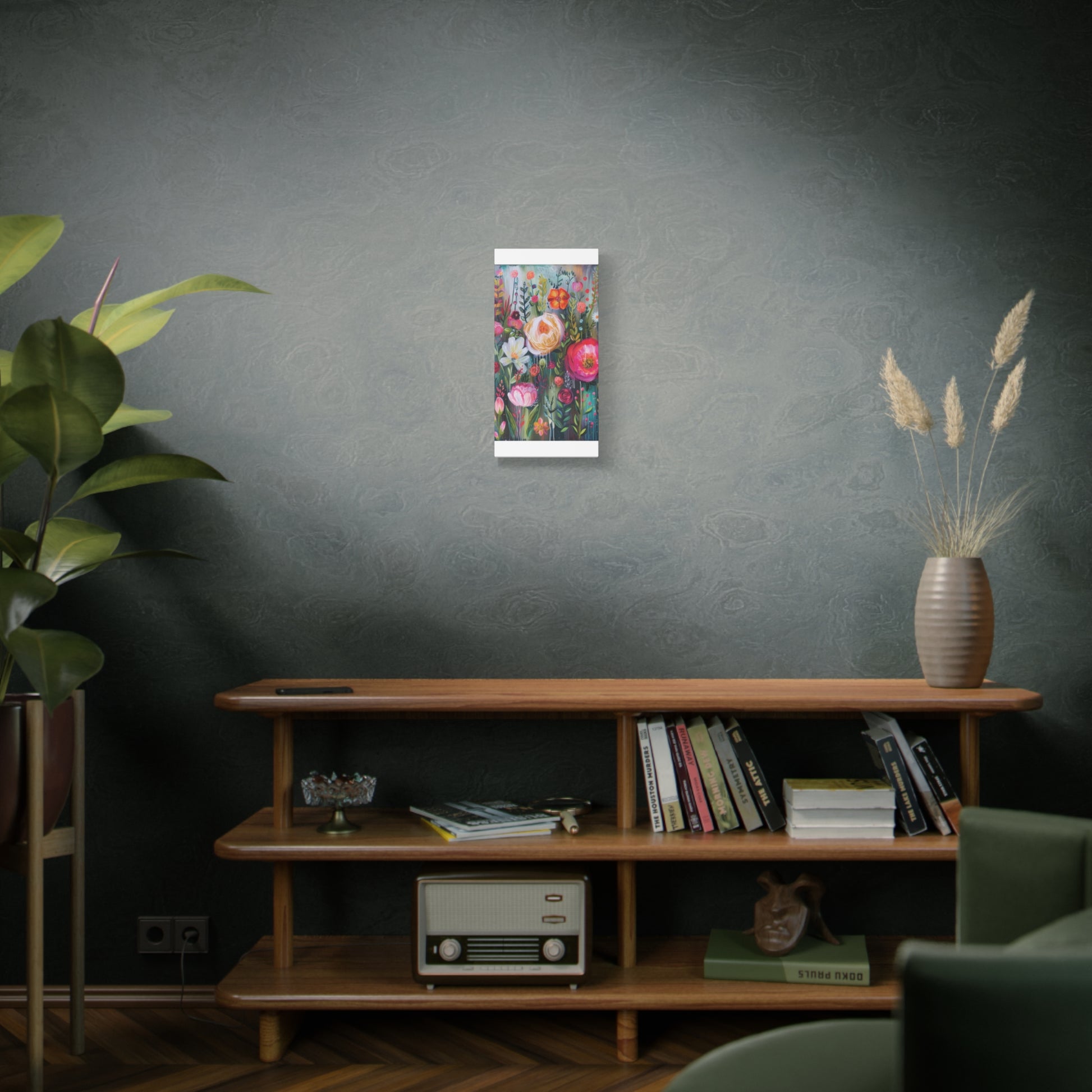 Watercolor Boho Floral Wall Art Matte Canvas Stretched, Vibrant Botanical Design, Perfect for Living Room, Bedroom, or Office Decor, Adds a Stylish Touch to Any Space - MRSBYVALLE