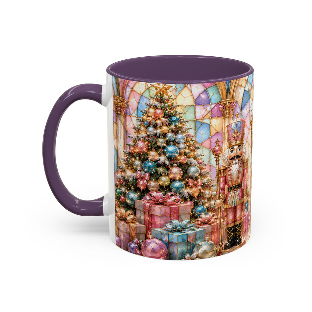 Nutcracker Christmas Coffee Mug – Festive Stained-Glass Holiday Accent Cup (11/15oz) Gift for Her