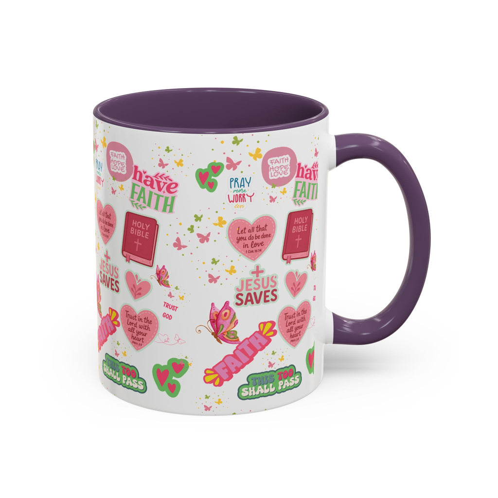 Start Your Day with Faith | Christian Mug with Bible Verse | Inspirational Gift for Christians | 11oz and 15oz Ceramic Coffee Mug Cozy Spring Mornings