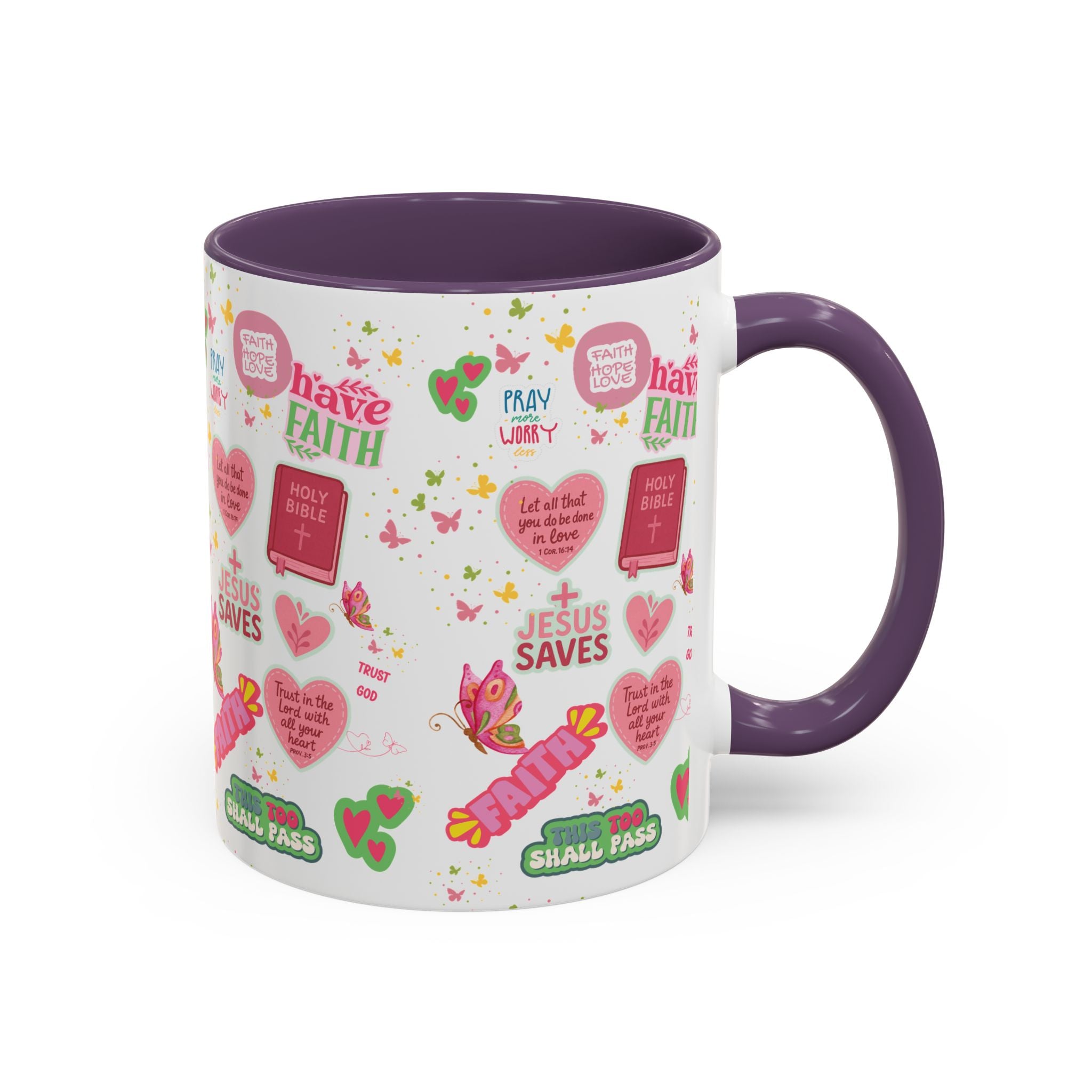 Commencez votre journée avec la foi | Mug chrétien avec verset biblique | Cadeau inspirant pour chrétiens | Mug à café en céramique 325 ml et 443 ml Matins de printemps douillets