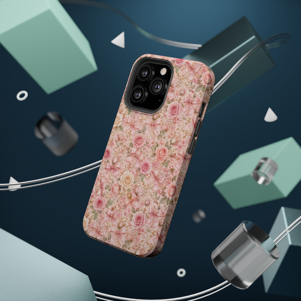 Floral Rose Pattern Magnetic Impact-Resistant Phone Case iPhone and Samsung
