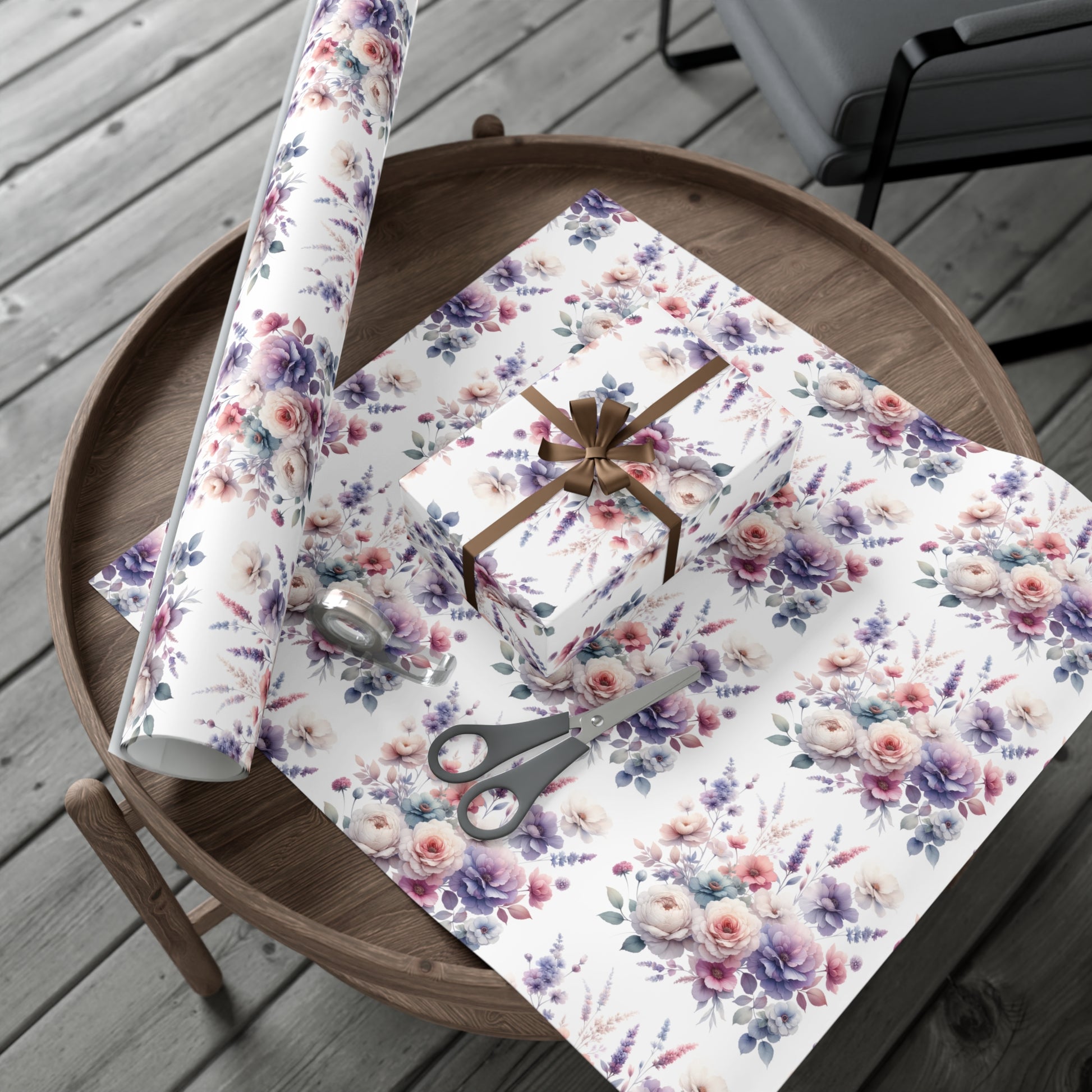 Pastel Wildflowers Gift Wrap It's Perfect for Weddings, Bridal & Baby Showers Eco-Friendly, Vibrant Design in Matte/Satin, All Occasion.