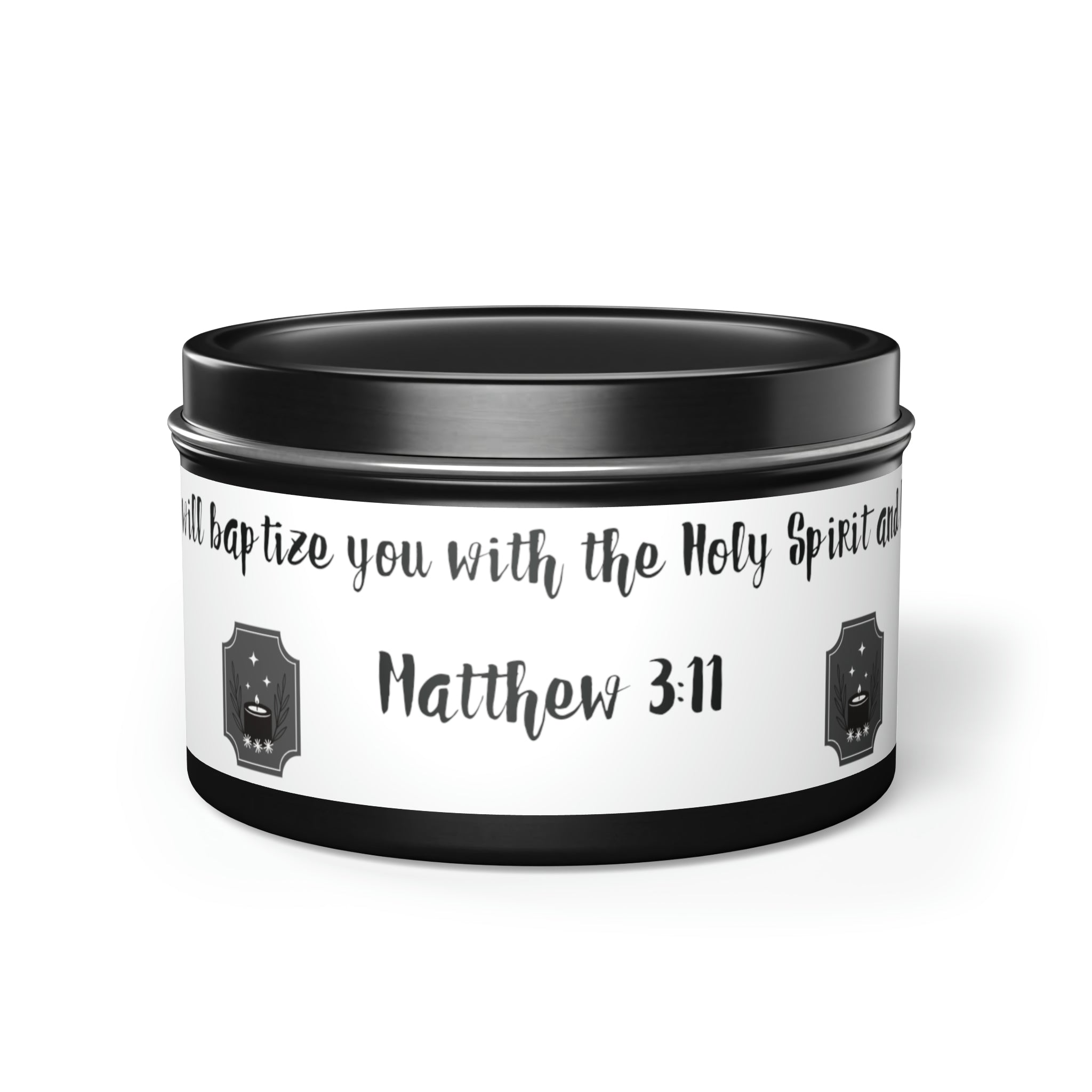 New House Sacred Light Divine Verse Tin Candles Embrace Peace with 4oz/8oz Coconut Soy Wax, Hand-Poured in USA. Lead-Free Wick, 20-40hr Burn. Evergreen, Vanilla, More Spiritual Ambiance Awaits Pure Harmony Grace..