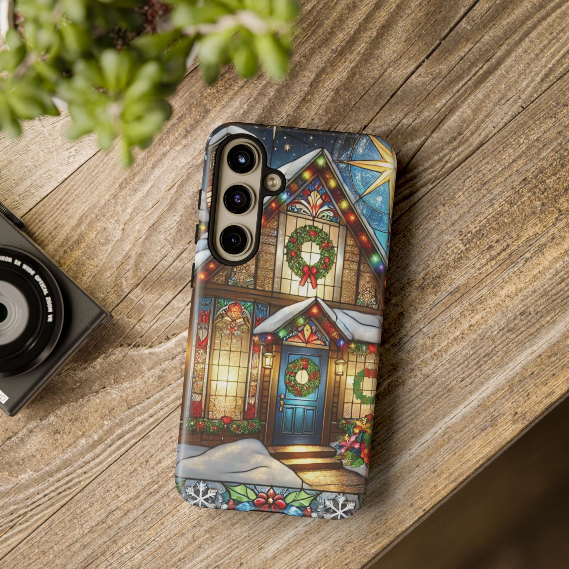 Stain Glass Christmas Phone Case Unique Holiday Protection for Your Device | Stylish & Durable Cover Gift for Her Phone 15, Samsung iPhone Samsung Accessory Gift for Her - MRSBYVALLE