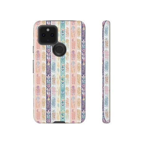 Boho Pastel Feathers Modern Watercolor Abstract Phone Case Compatible with iPhone, Samsung & More - Stylish, Durable Protection with Vibrant Artistic Design Perfect Gift for Her