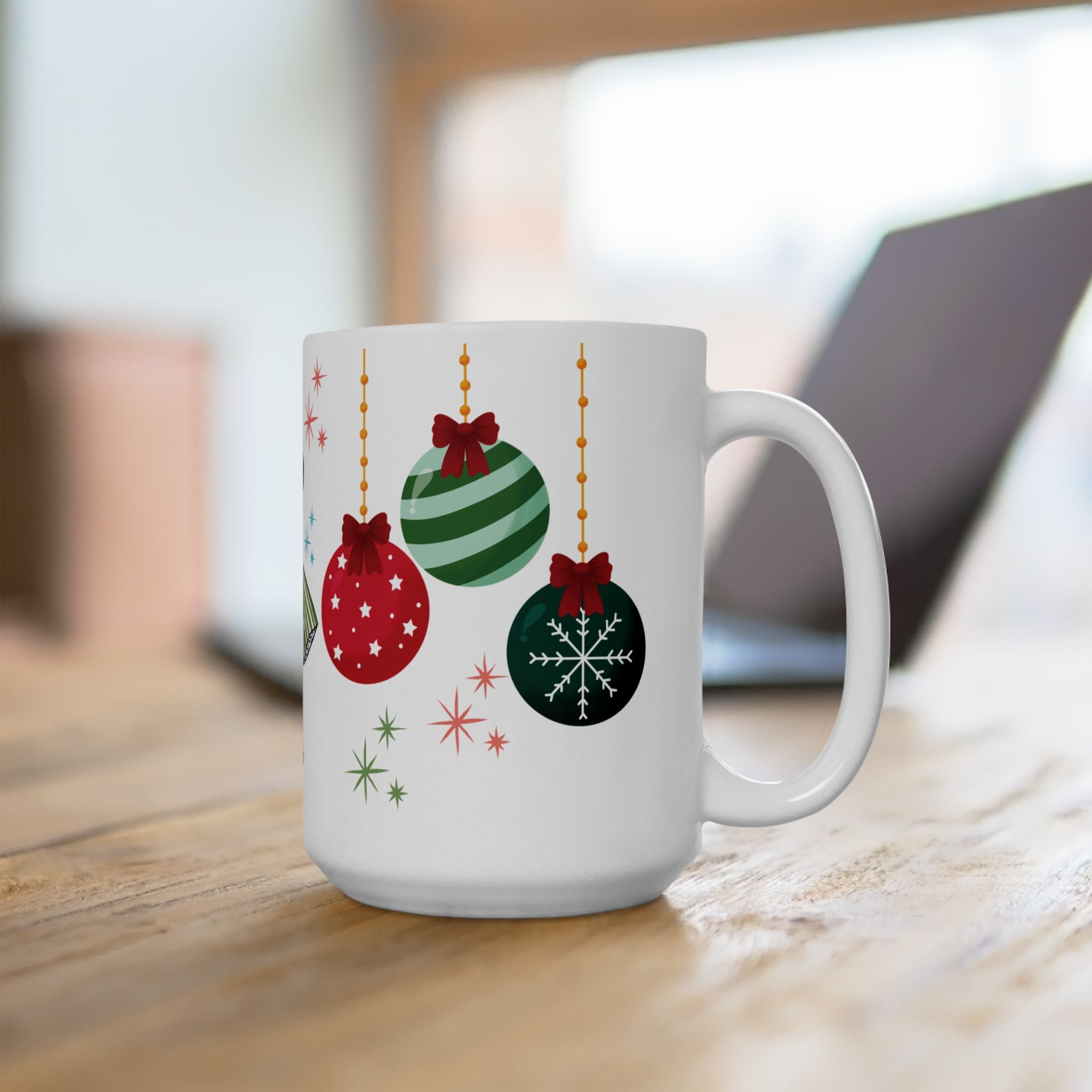 Retro Glam 50s Christmas Mug | Vintage Holiday Coffee Cup, Festive Mid Century Xmas Kitchen Drinkware Gift for Mom